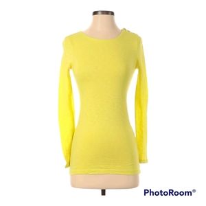 J. CREW long-sleeve yellow fitted t-shirt with shoulder buttons 💛